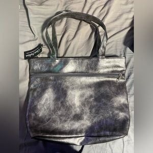 Gunmetal Metallic Silver Purse - Chuns Trading Inc